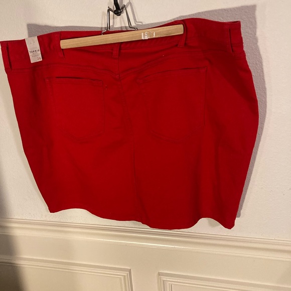 Torrid Plus Sized Red Denim Skirt - Picture 3 of 9